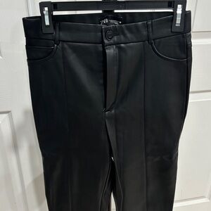 Zara Women's Black Leather Skinny Jeans